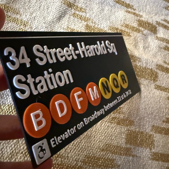 34 st Harold sq Subway Sign MTA station lines nyc tourist city train mini bank - Picture 4 of 4